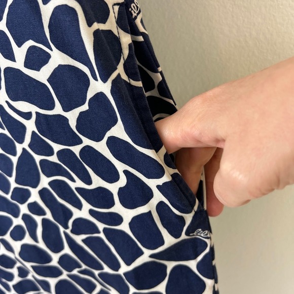 Lilly Pulitzer Dade Shirt Dress 12 Blue White Animal Print Short Sleeve Flaw - Picture 8 of 13